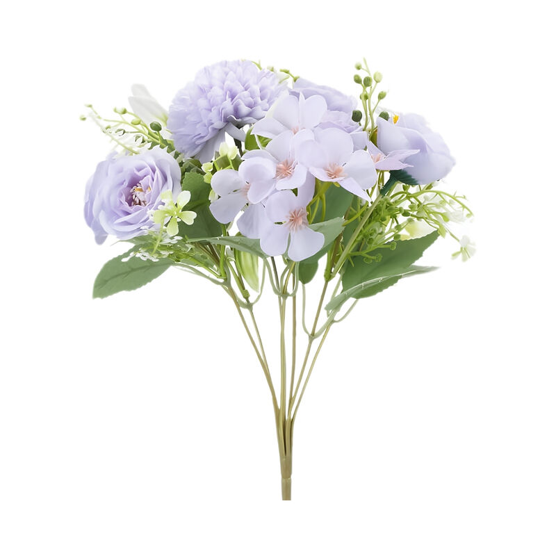 6 Bundle Purple Artificial Hydrangea Flower Stems Vase Filler image number 0