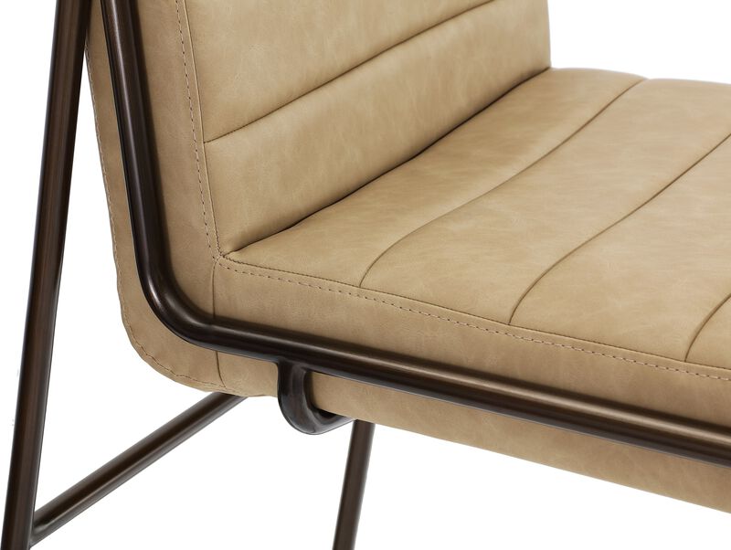 Madison Metal Frame Bar Stool in Honey Synthetic Leather