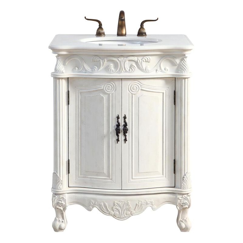Elegant Kitchen and Bath 27 inch Single Bathroom vanity in Antique White image number 1