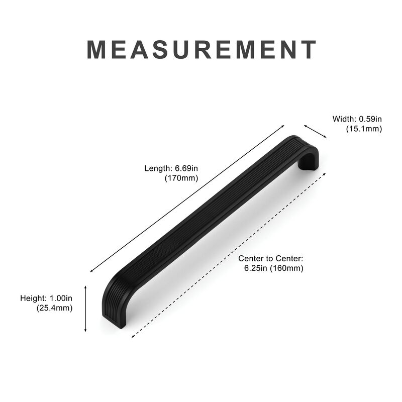 Hestia Hardware 10 Pack 6.3 Inch New Ribbed Arch Bar Pulls image number 3