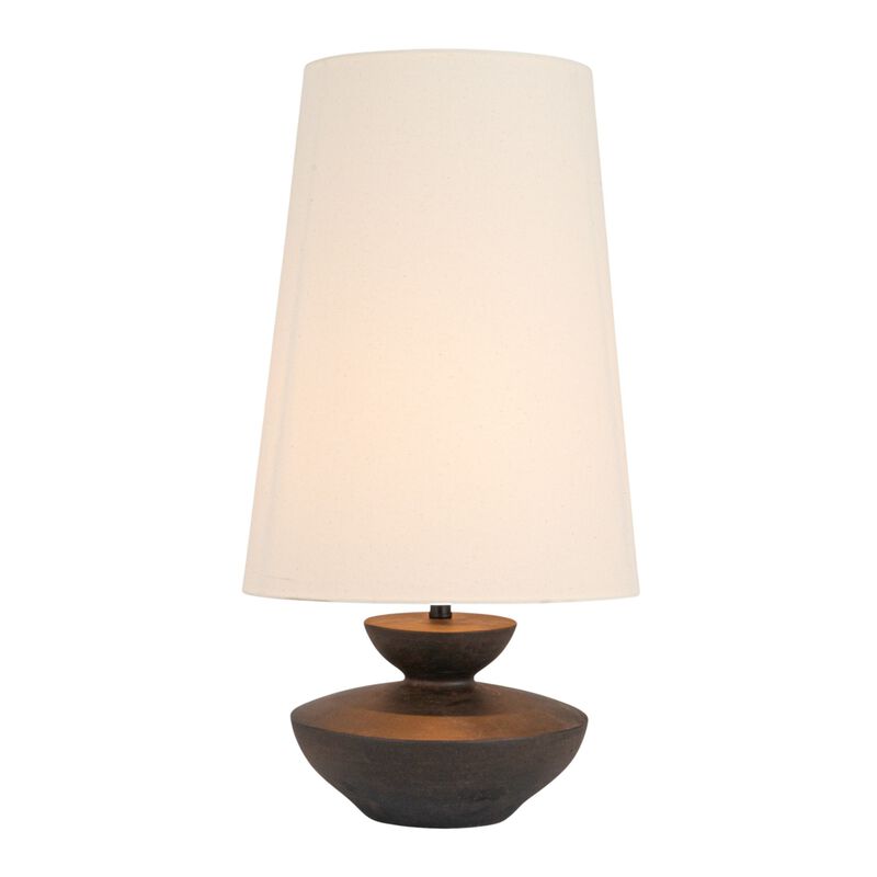 Resin Table Lamp with Sculptural Base, Black image number 4