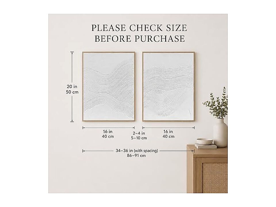3D Minimalist Textured Wall Art Set 2 Neutral 16 20 Inch Sculptural Canvas Room