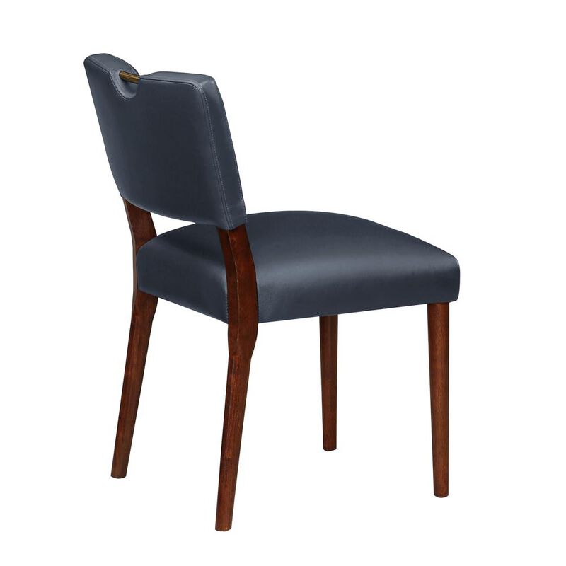Comfort Pointe Bonito Midnight Blue Faux Leather Dining Chair - Set of 2