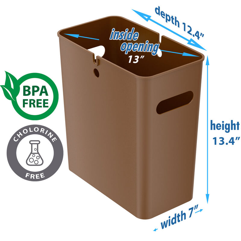 iTouchless 4.2 Gallon / 16 Liter SlimGiant Toffee Brown Wastebasket