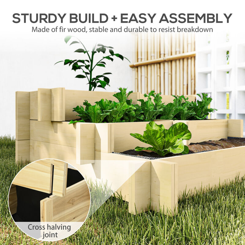 Hivvago 3 Tier Raised Garden Bed with Drainage Liner image number 5