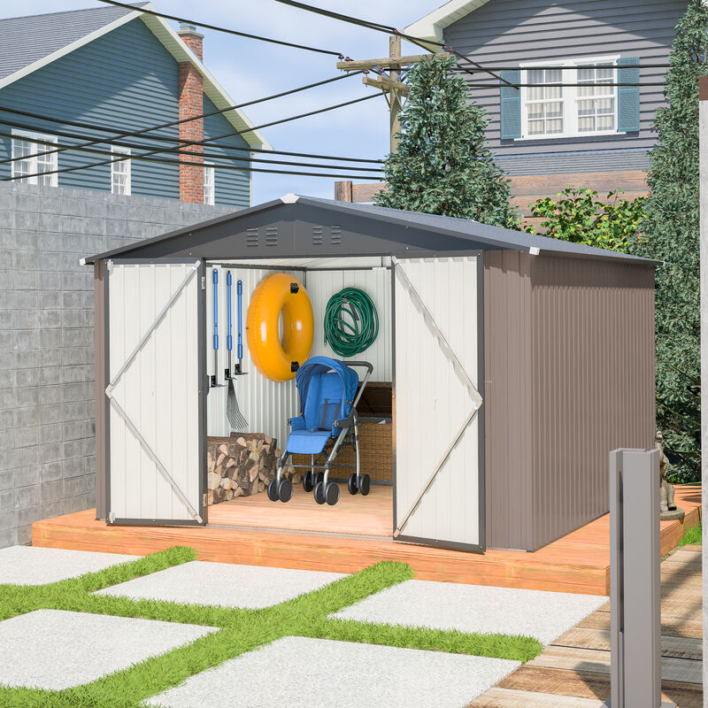 10' x 10' Metal Storage Shed for Ourdoor image number 2