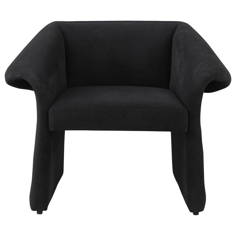 Allena Accent Chair, Contemporary Sloped Arms, Classic Black Fabric