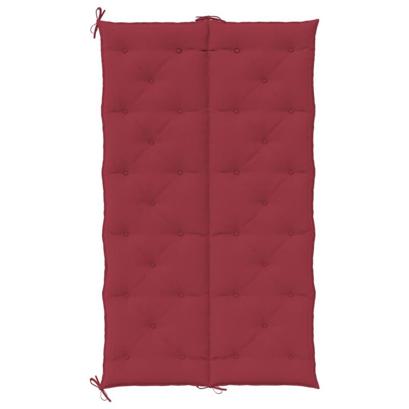 Claire Outdoor Cushion for Bench, Button Tufted Red Fabric, 71 Inch - Benzara