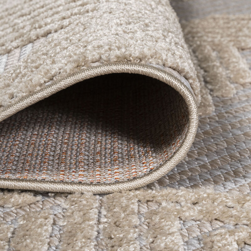 Jazz High-Low Pile Art Deco Geometric Indoor/Outdoor Area Rug