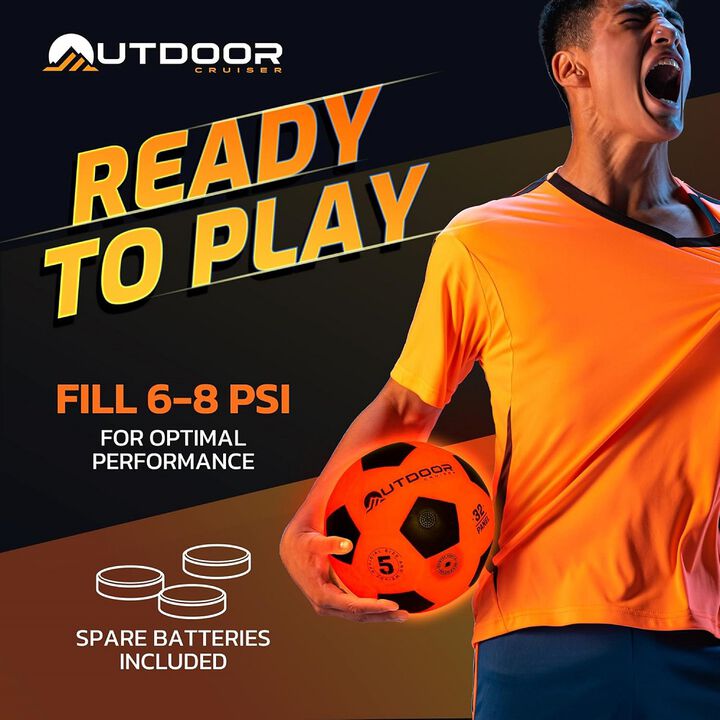 Light Up Rugby Ball Official Size 5 - Glow In Dark, Waterproof, 30-Hr Glow, Includes Pump & Batteries