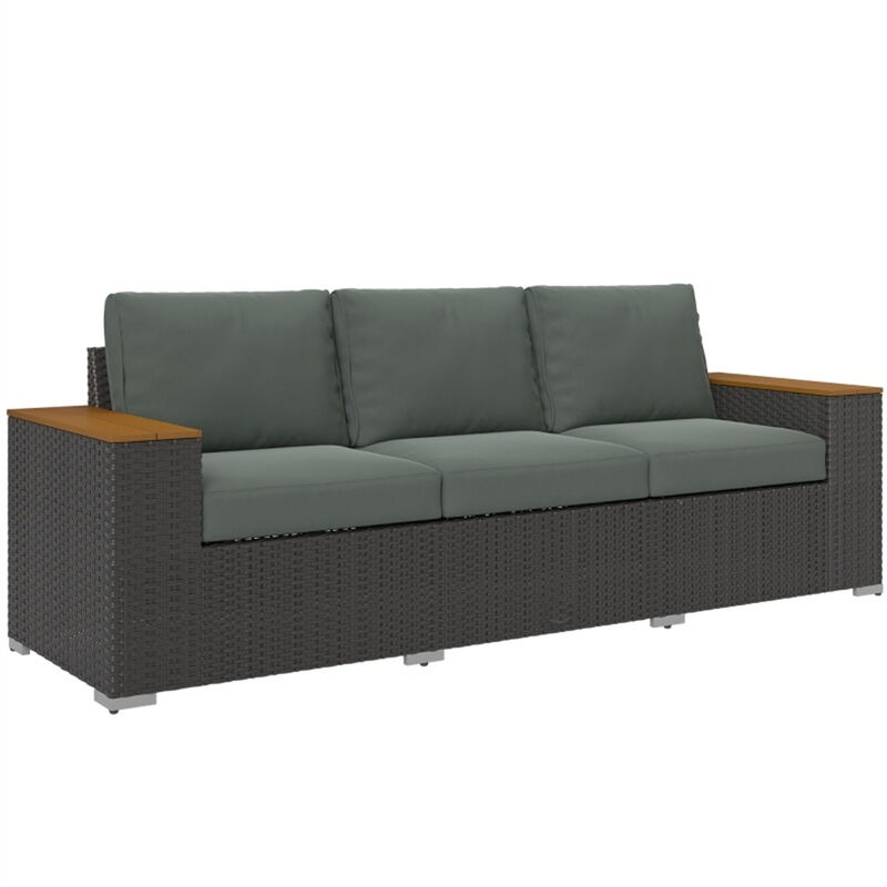 Rattan Three-Seat Sofa for Patio, Garden, or Balcony Lounge image number 6