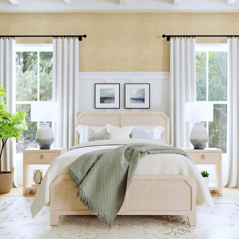 Butler Specialty Bar Harbor Raffia 1 Drawer Nightstand, Natural