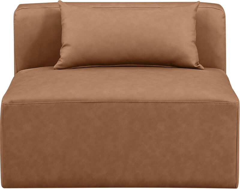Meridian Furniture Cube Brown Vegan Leather Armless Chair