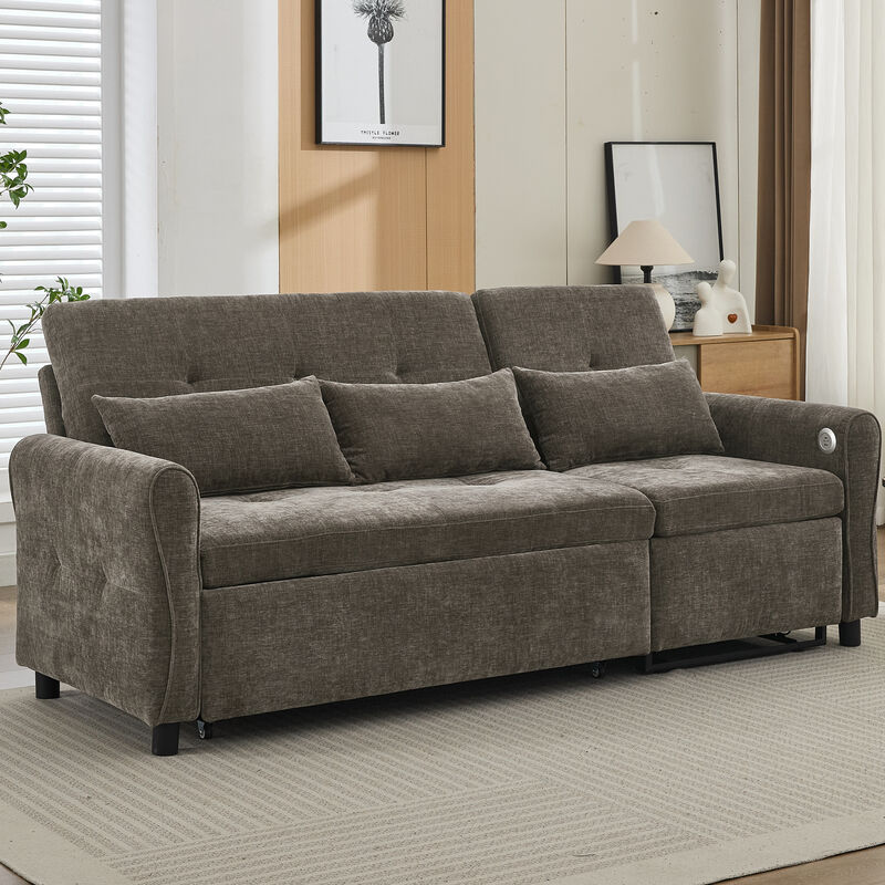 Merax hree-seater Sofa with a Sofa Bed and a Reversible Recliner Sofa