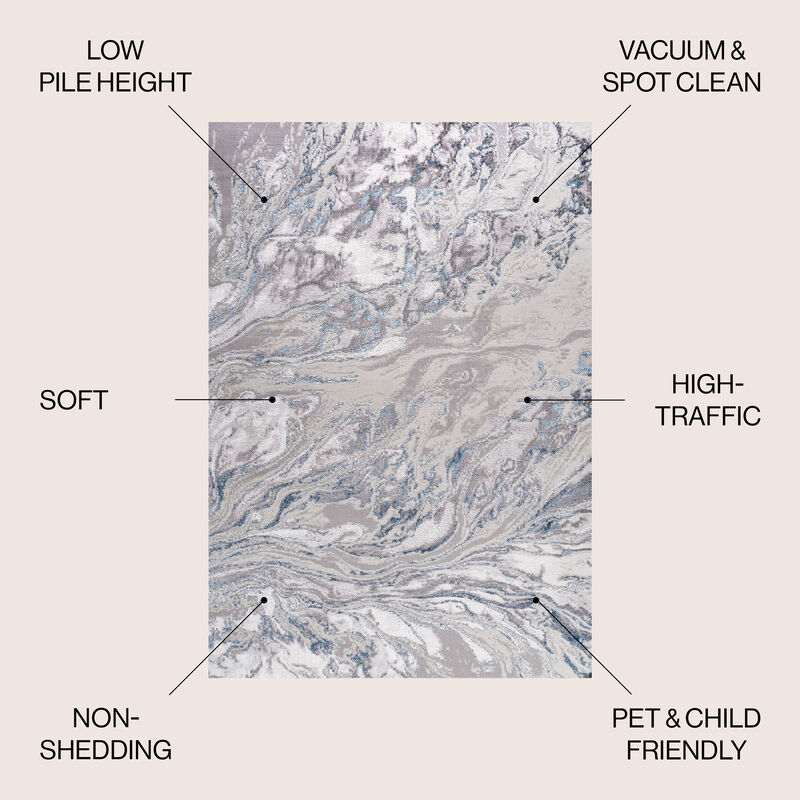 Swirl Marbled Abstract Area Rug