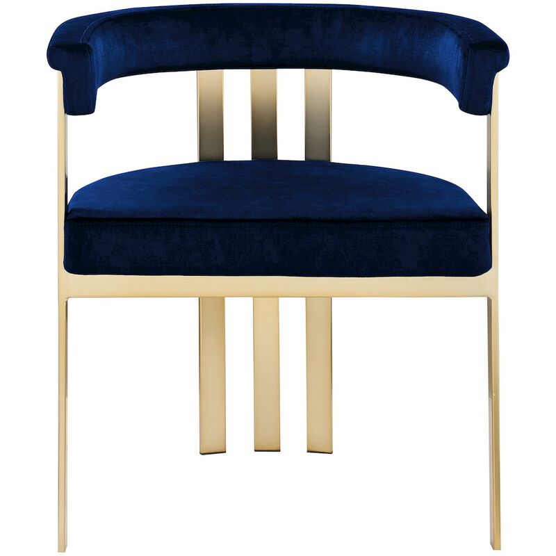 Meridian Furniture Marcello Navy Velvet Dining Chair, Set of 2