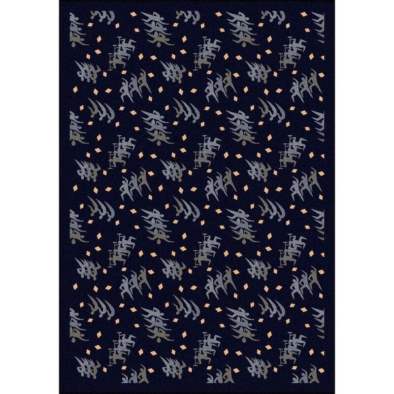 Joy Carpets Games People Play Fitness Zone 5'4 x 7'8 Area Rug in Color Navy