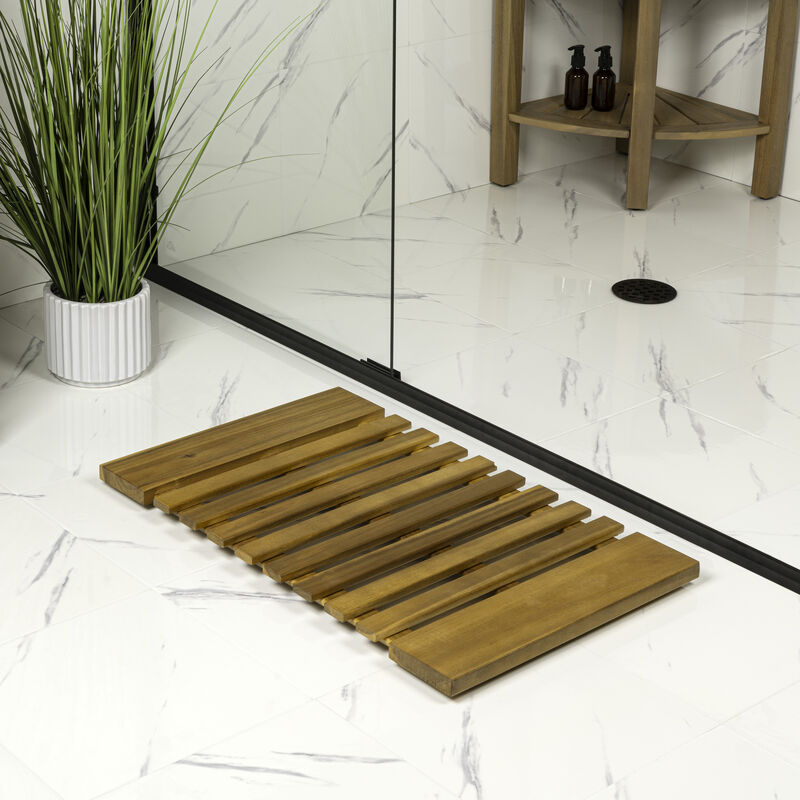 Paige Modern Classic Acacia Wood Slat Indoor/Outdoor Area Rug