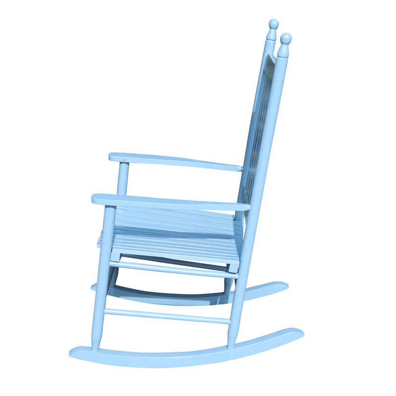 wooden porch rocker chair blue image number 3