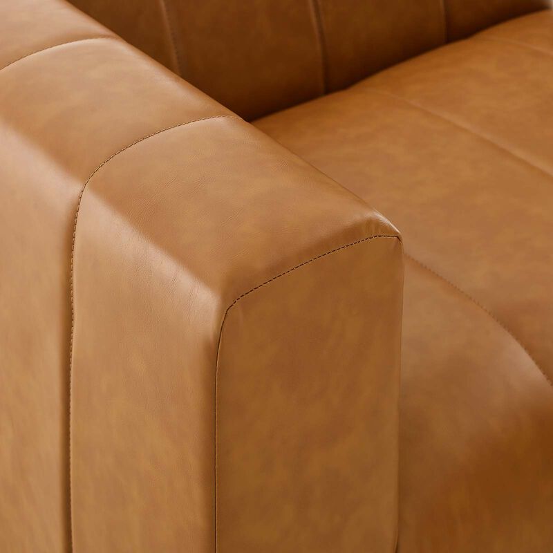 Bartlett Vegan Leather Left-Arm Chair Brown EEI-4397-TAN