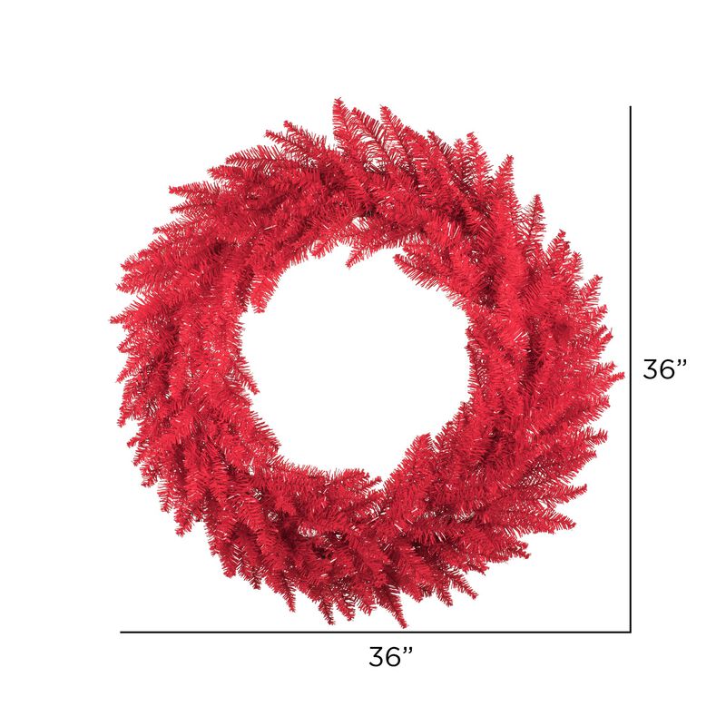 Vickerman 36" Red Fir Artificial Christmas Wreath, Unlit - Faux Christmas Wreath - Indoor Seasonal Home Decor image number 4