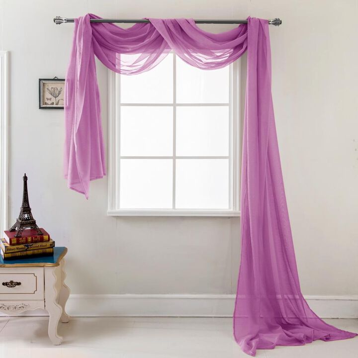 Olivia Gray Celine Decorative Sheer Curtain Scarf for Bedroom, Kitchen, Living Room, Dining Room & More - 55-inch x 216-inch