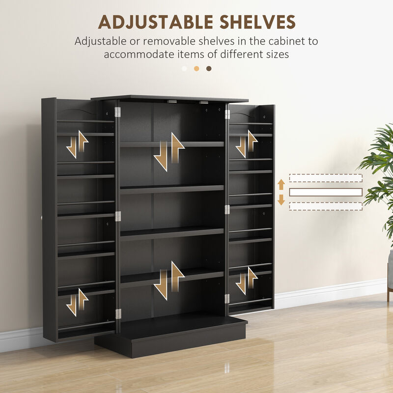 Hivvago Freestanding Kitchen Storage Cabinet with 5-Tier Shelving image number 4