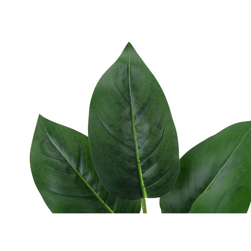 Monarch Specialties I 9502 - Artificial Plant, 17" Tall, Aureum, Indoor, Faux, Fake, Table, Greenery, Potted, Real Touch, Decorative, Green Leaves, White Pot