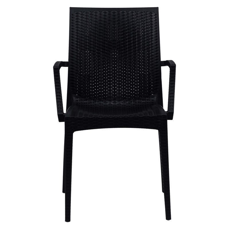 LeisureMod Weave Mace Indoor/Outdoor Chair (With Arms)