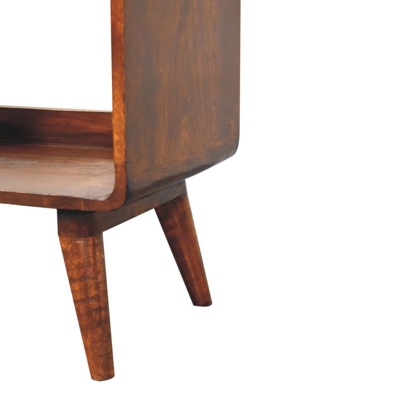 Artisan Furniture Solid Wood Curved Chestnut Double Slot Media Unit