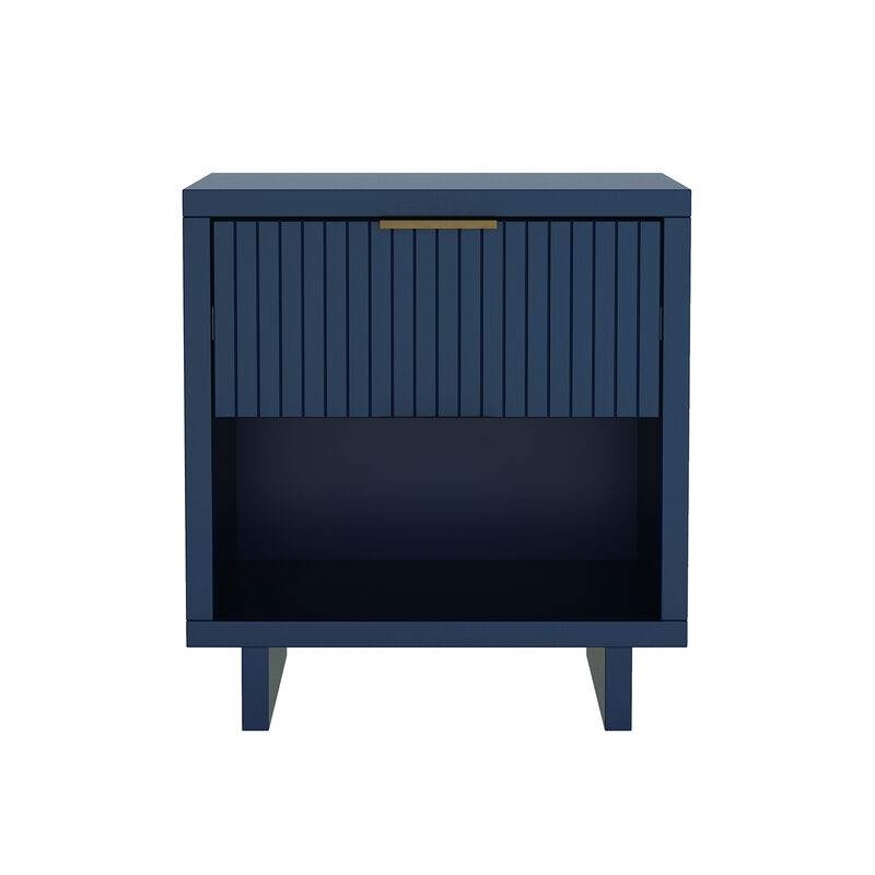 Elara 1-Drawer Blue Nightstand image number 0