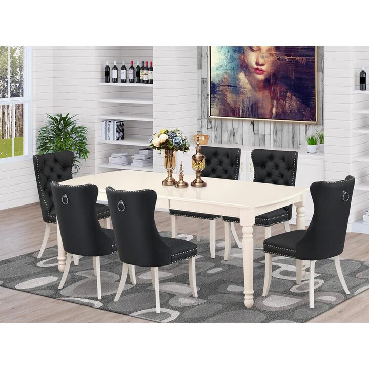 East West Furniture 7 Piece Dining Table Set