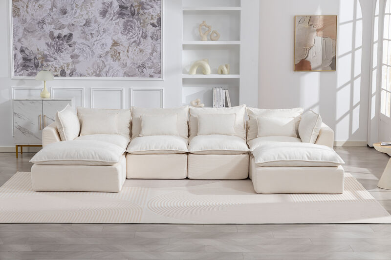 Blebze 129.8" Couch Oversized Modular Sectional image number 2