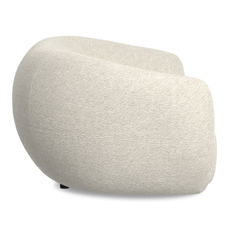 Sherri 69 inch Wide Contemporary Loveseat Sofa in Vanilla Cream Boucle Performance Fabric