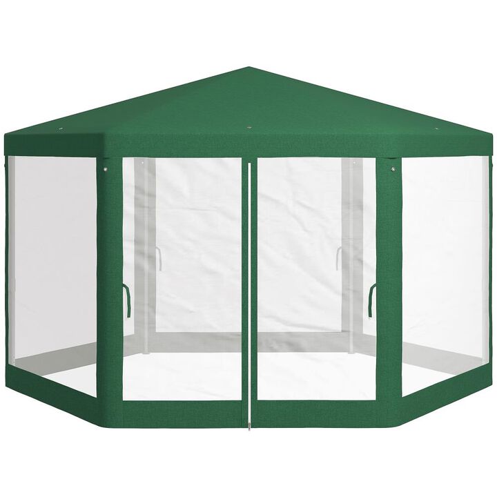 Hivvago 13' x 11' Hexagon Party Tent Canopy with Protective Mesh Walls