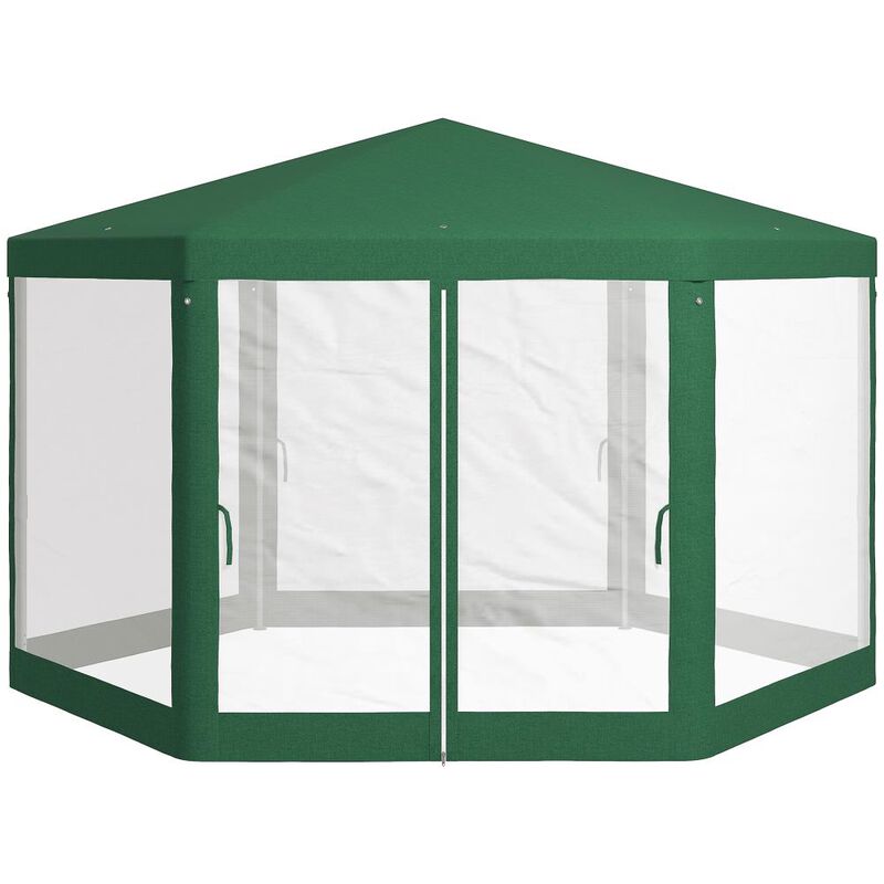 Hivvago 13' x 11' Hexagon Party Tent Canopy with Protective Mesh Walls image number 0
