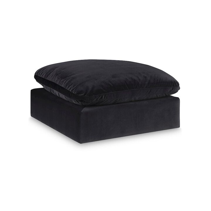 Meridian Furniture Comfy Black Velvet Modular Ottoman