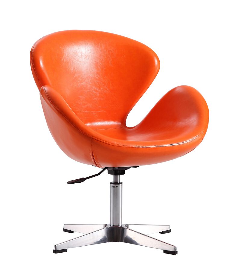 Raspberry Swivel Accent Chairs in Orange (Set of 2)