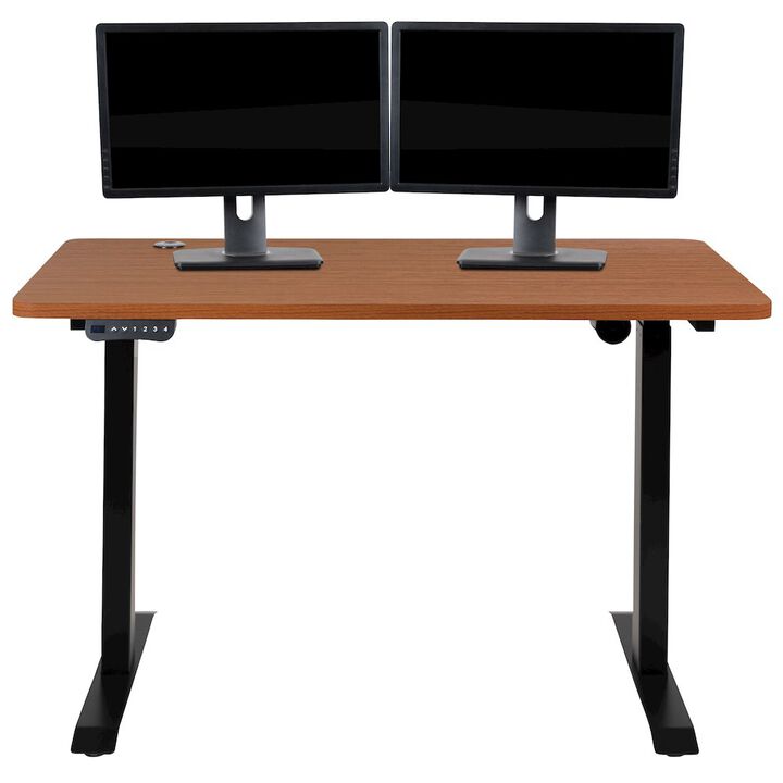 Flash Furniture Electric Height Standing Desk - Table Top 48" Wide - 24" Deep (Mahogany)