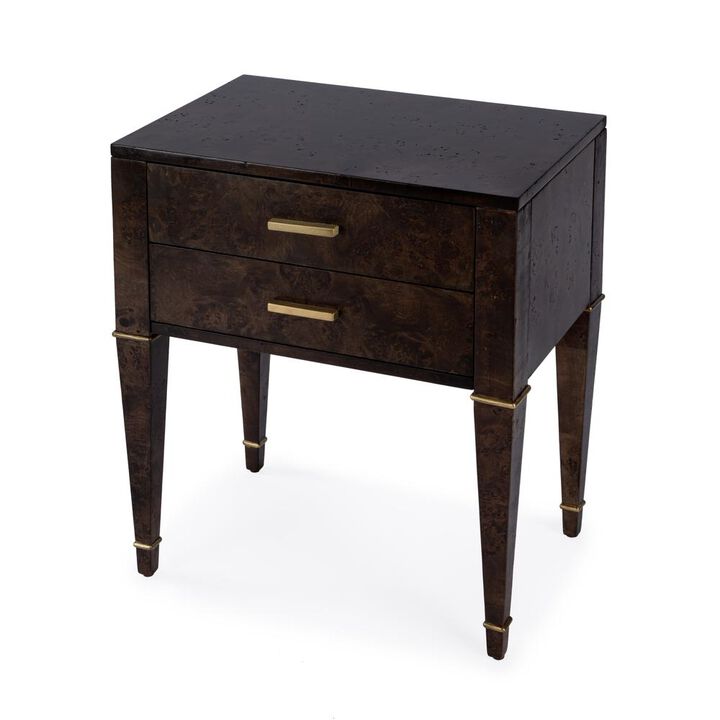 Butler Specialty Kai 2 Drawer End Table, Dark Brown