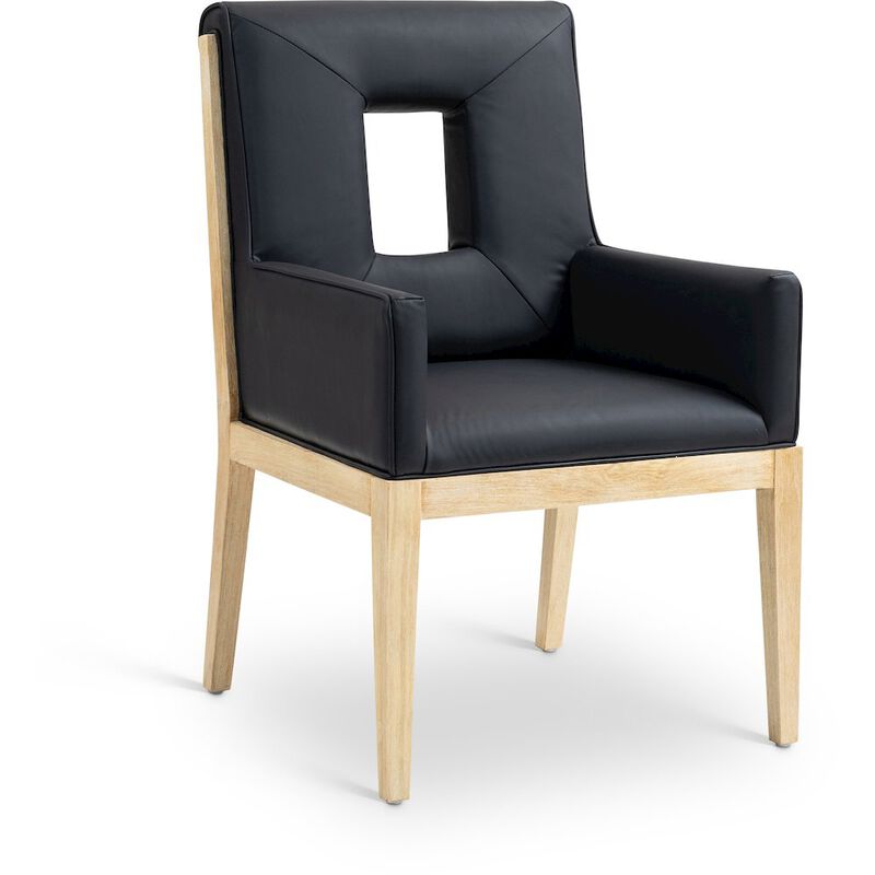 Meridian Furniture Gwendolyn Cream Vegan Leather Dining Arm Chair