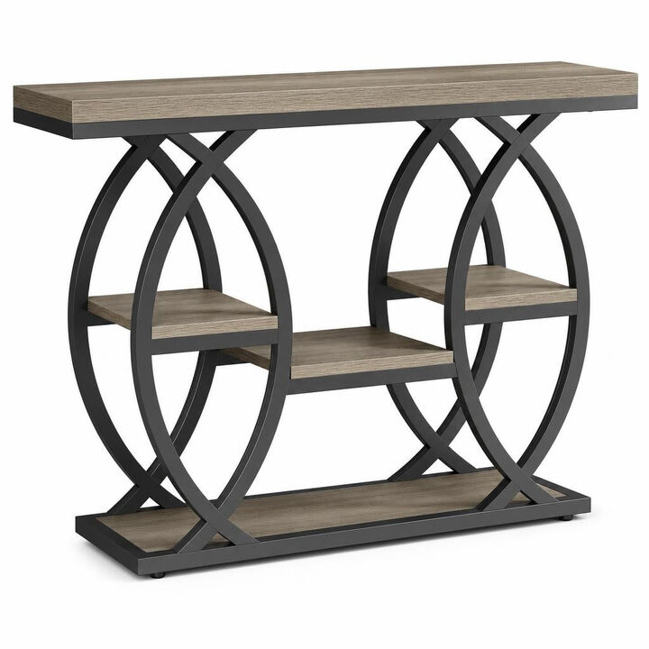Tribesigns Contemporary 4-Tier Wood Console Table with Storage Shelves
