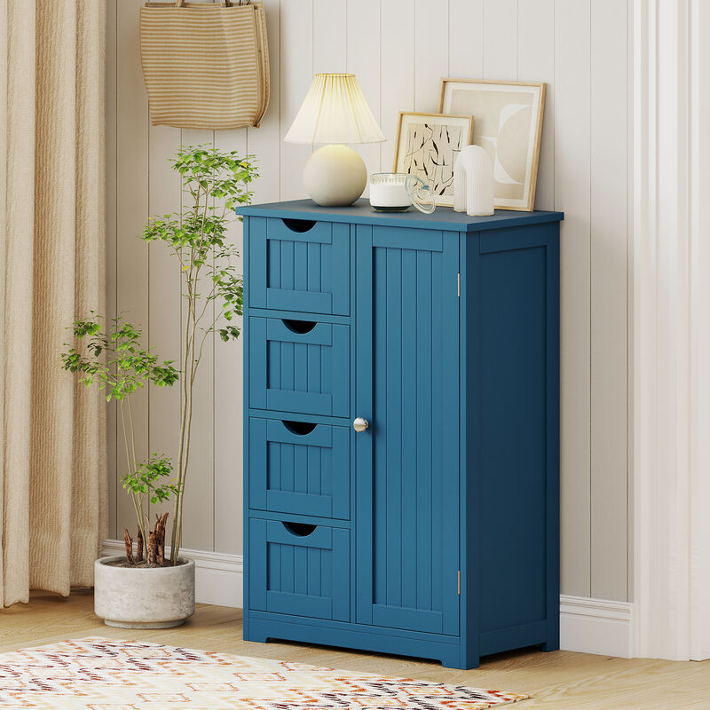 Standing Indoor Wooden Cabinet with 4 Drawers and Door Cabinet image number 4
