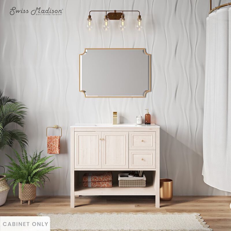 Chateau 36" Freestanding Bathroom Vanity Cabinet without Top in White Oak image number 1