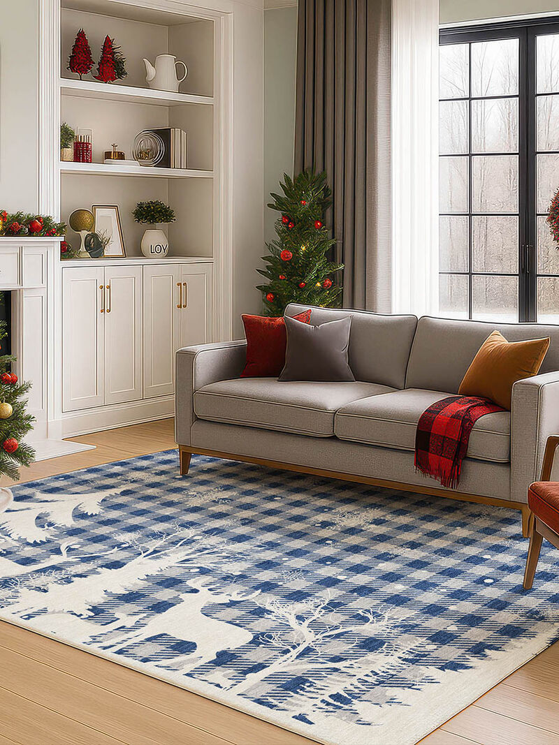 Merry & Bright MY26 Blue 8' x 10' Rug