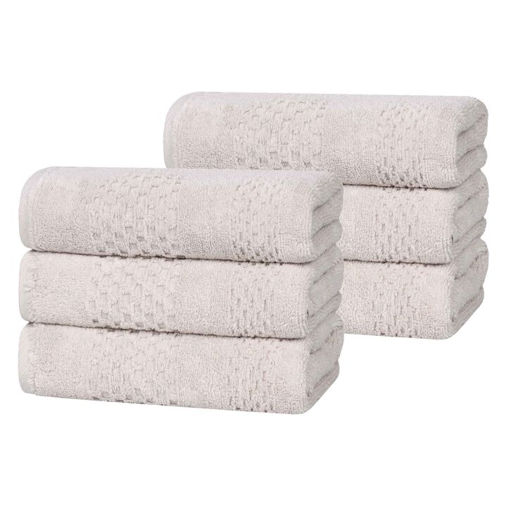 Soft Zero Twist Cotton Waffle Weave Hand Towel Set 6 Pack