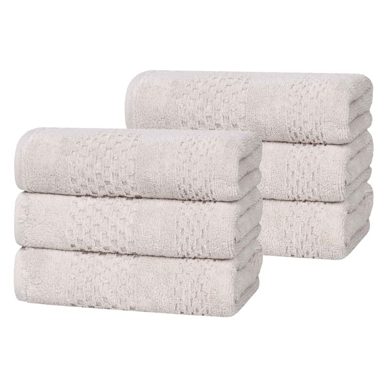 Soft Zero Twist Cotton Waffle Weave Hand Towel Set 6 Pack image number 0