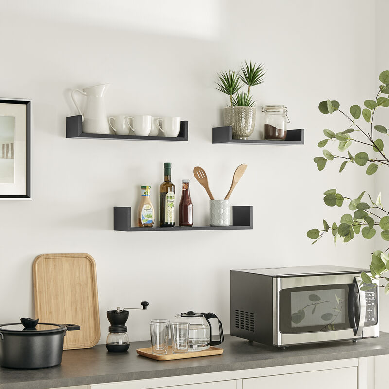 Aalto U-Shaped Floating Wall Shelves - Set of 3 Sizes