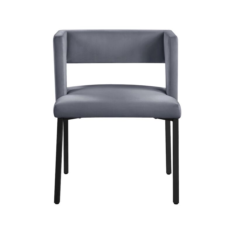 Meridian Furniture Caleb Grey Velvet Dining Chair, Set of 2