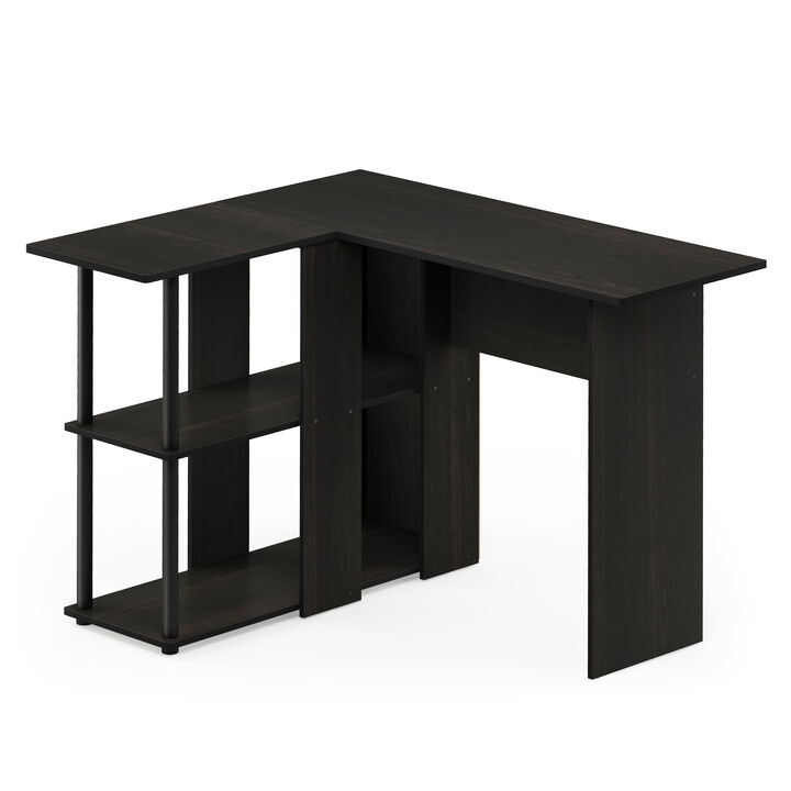 Furinno Furinno Abbott L-Shape Desk with Bookshelf, Espresso/Black, 17092EX/BK